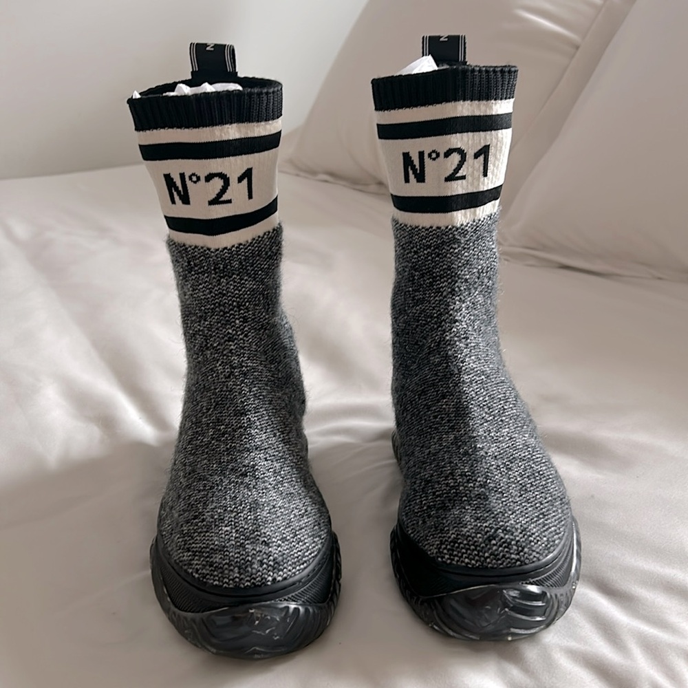 N21 x Wolford Mid-Calf Printed Sock Boots Authentic NWT size 36.